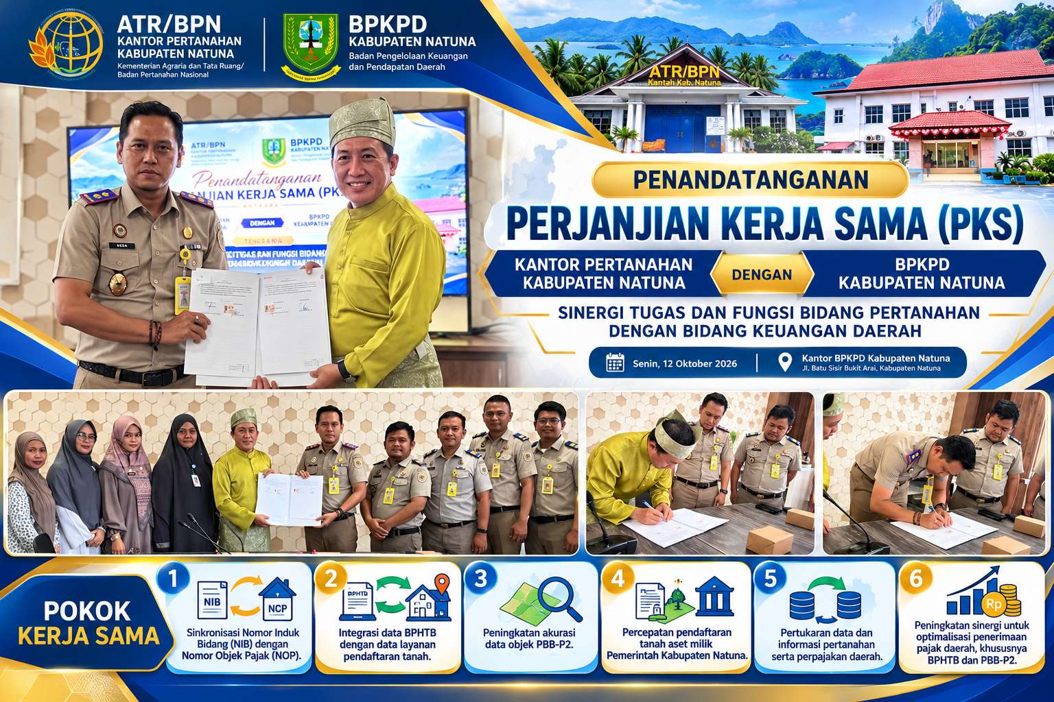 BPKPD dan ATR/BPN Natuna Perkuat Sinergi, Integrasikan Data Pertanahan Untuk Optimalisasi Pajak Dan Pengamanan Aset Daerah